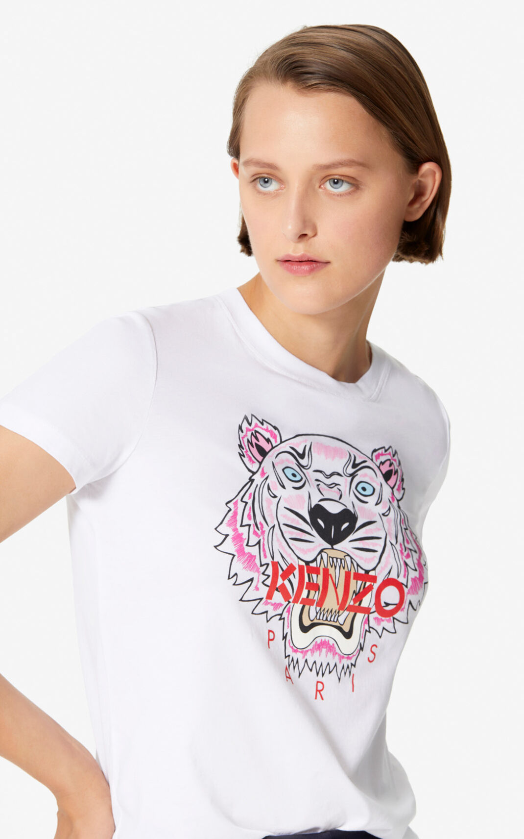 Kenzo Tiger T-shirts Dame - Hvide DK-341951